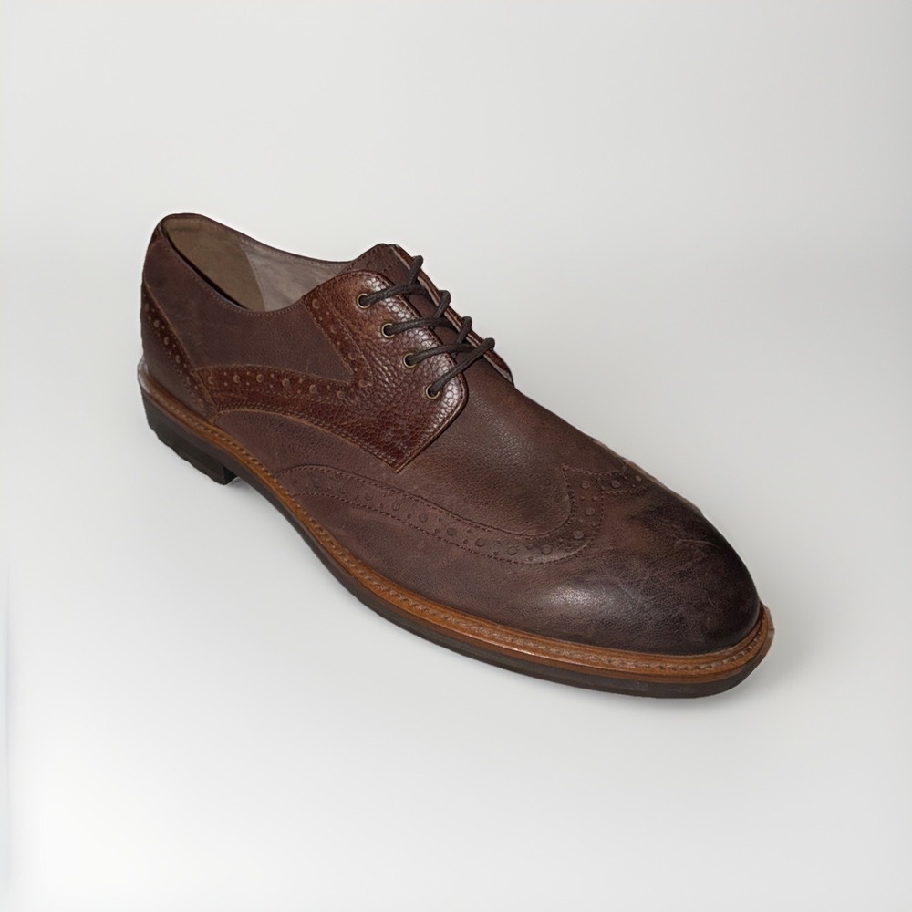 Banana Republic Men's 9M Digby Brogue Brown Leather Wingtip Oxford Dress Shoes
